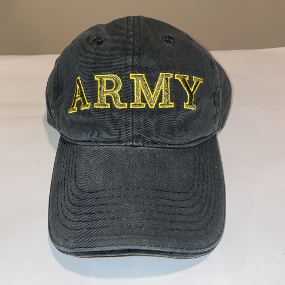 Army Black Distressed Baseball Cap